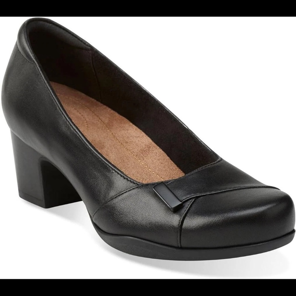 Clarks Women's Rosalyn Belle Black Pump Size 8.5W - Picture 2 of 10